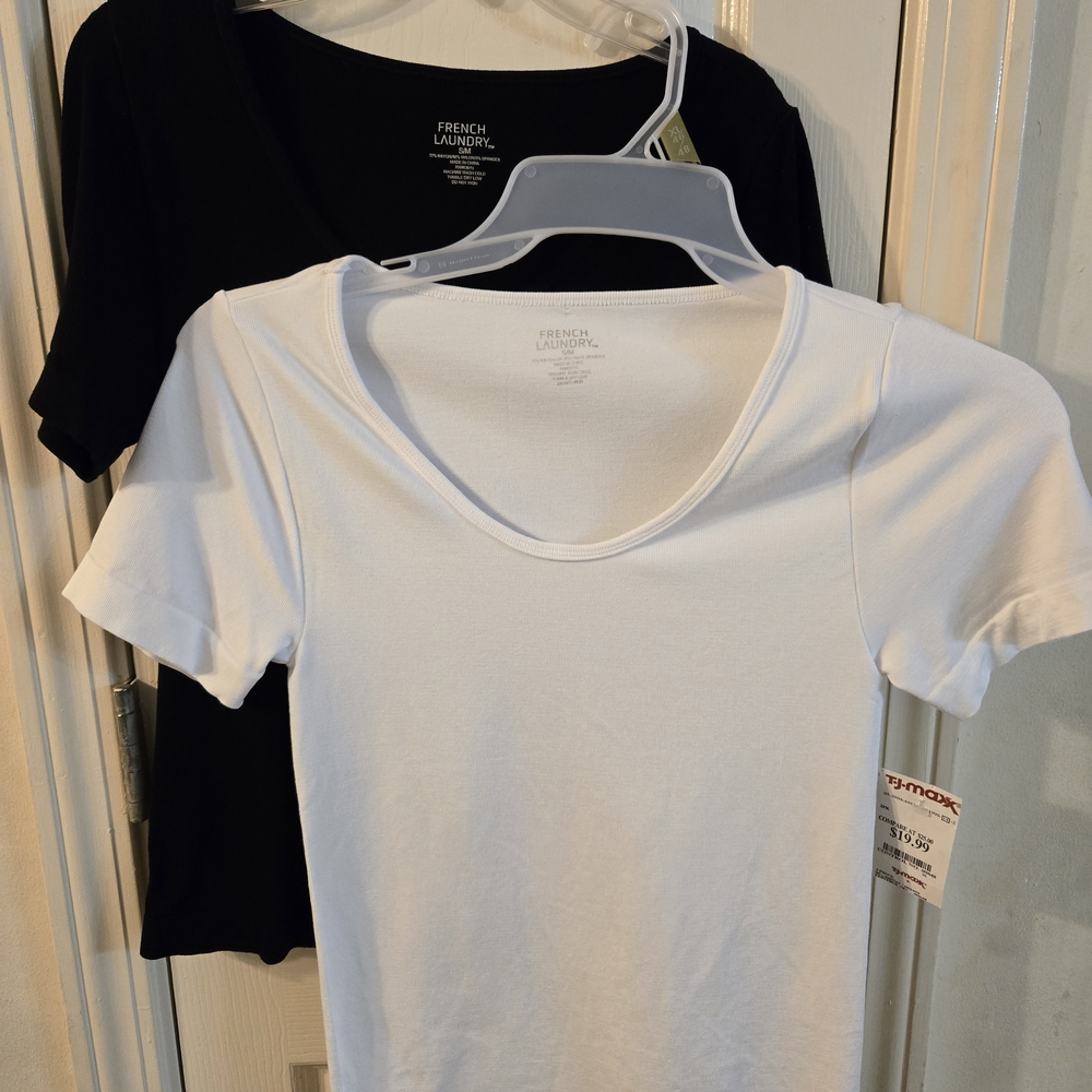 French Laundry Women's Black and White Tops